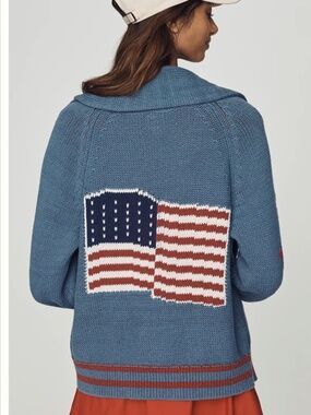 NWT Maeve Knit Flag Cardigan